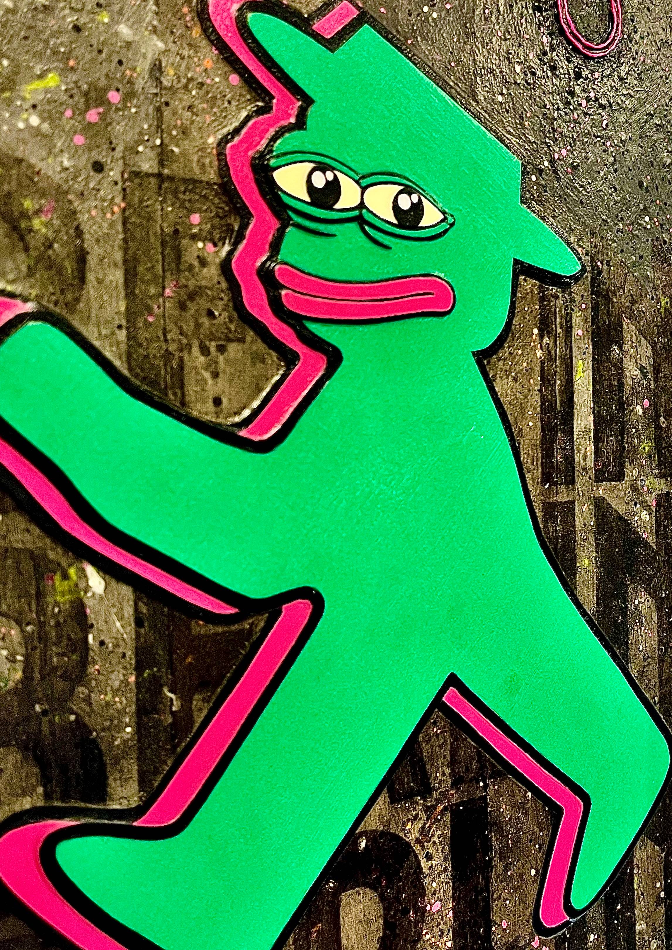 BERLINPEPE Physical Mixed Media artwork & 1x Digital Rare Pepe