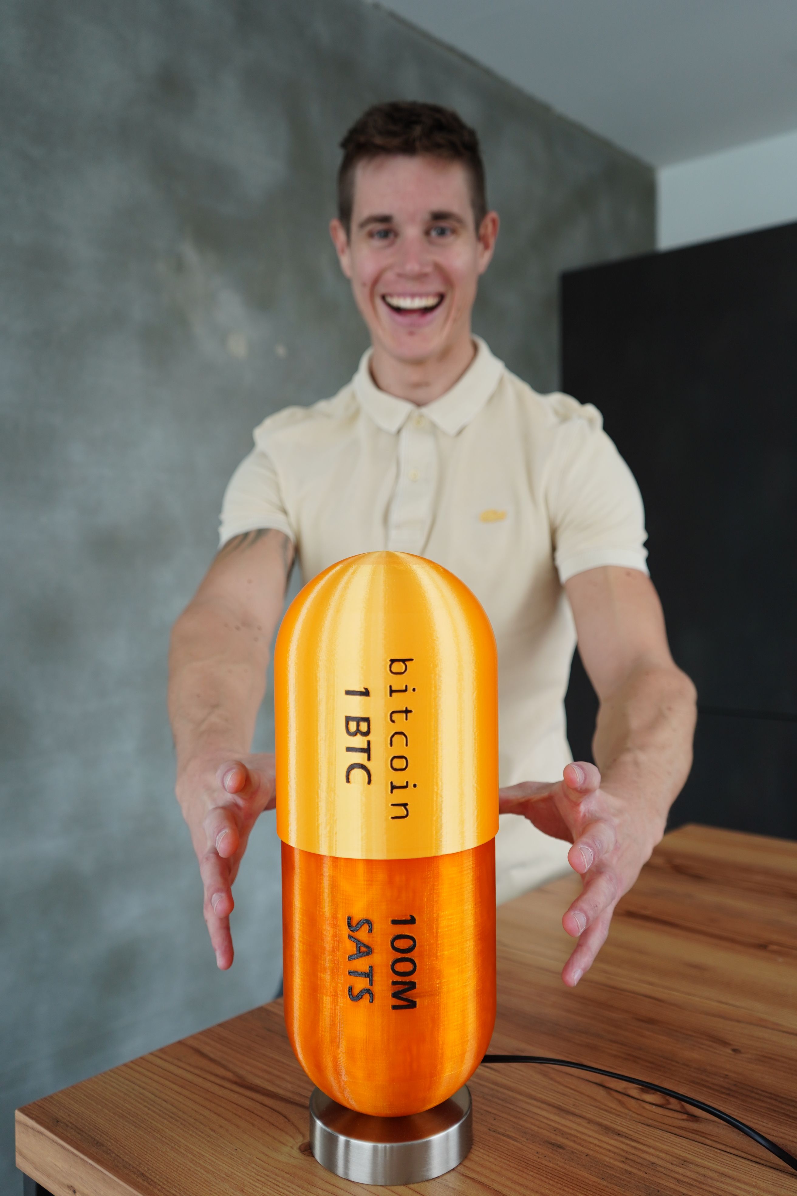 One Bitcoin Orange Pill Lamp | Scarce City