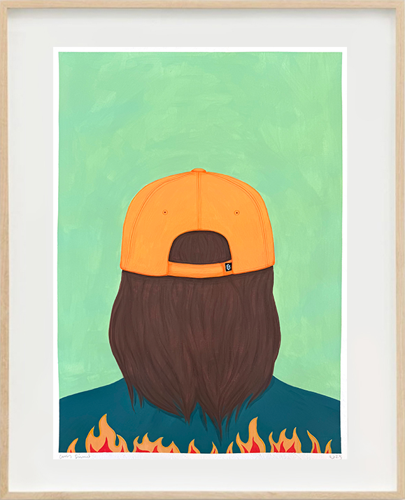 'MULLET' from Feels Good Man, Original Framed painting on paper