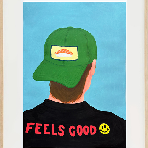 'FEELS GOOD' from Feels Good Man, Original Framed painting on paper