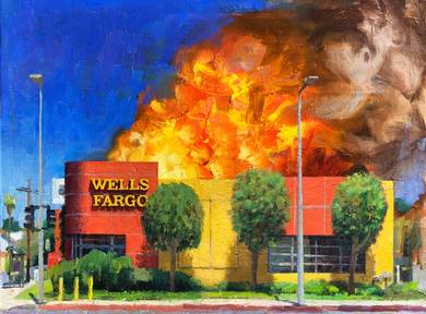 Wells Fargo in Flames