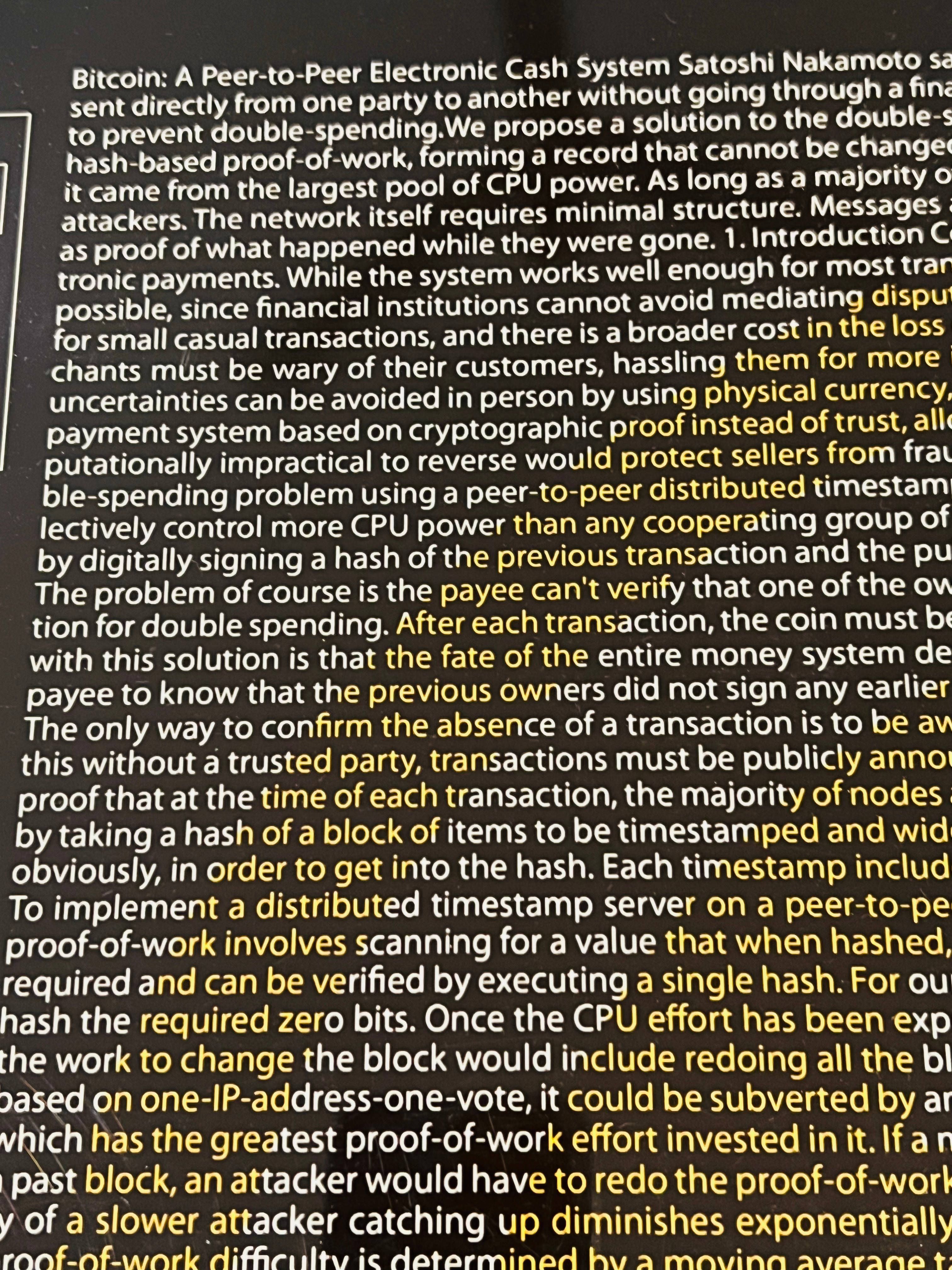 Bitcoin Art 2018 BTC Whitepaper on Metal #4/20 Signed by Artist | Scarce  City