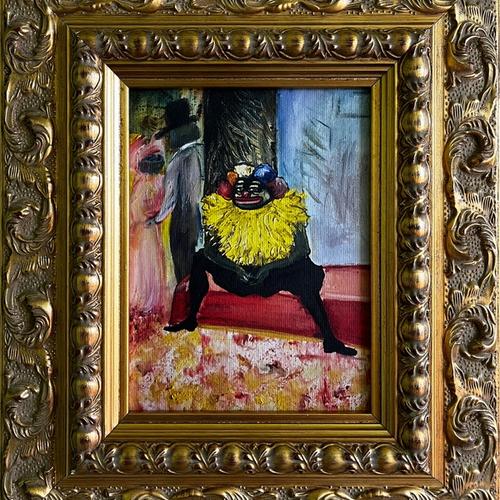 "Clown" by Pepelangelo (Unique print on canvas with handpainted touches of painting)