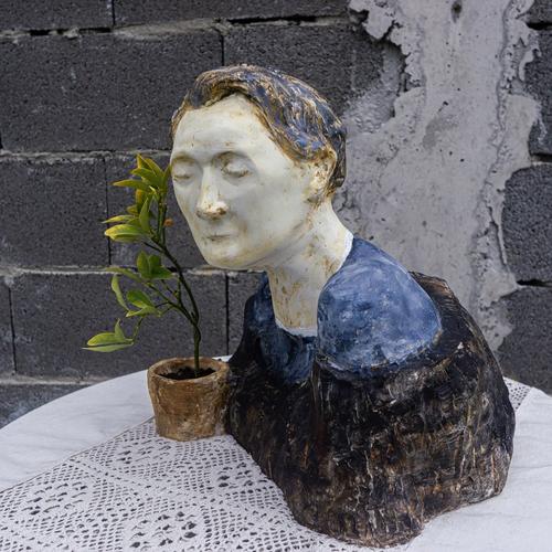 Unwilted  (tinted plaster sculpture by Pepelangelo)