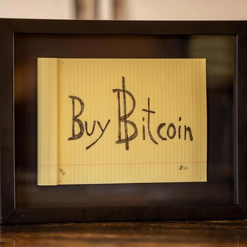 "Buy Bitcoin" Sign - #10 of 21 editions (plus other accompanying pieces)