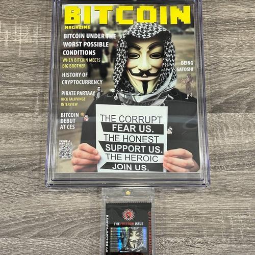 Bitcoin Magazine 1st ISSUE #1 GRADED 9.4 and Bitcoin Trading Cards Sealed Pack