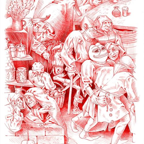 The Stone Operation (with Pepe) - Framed Drawing