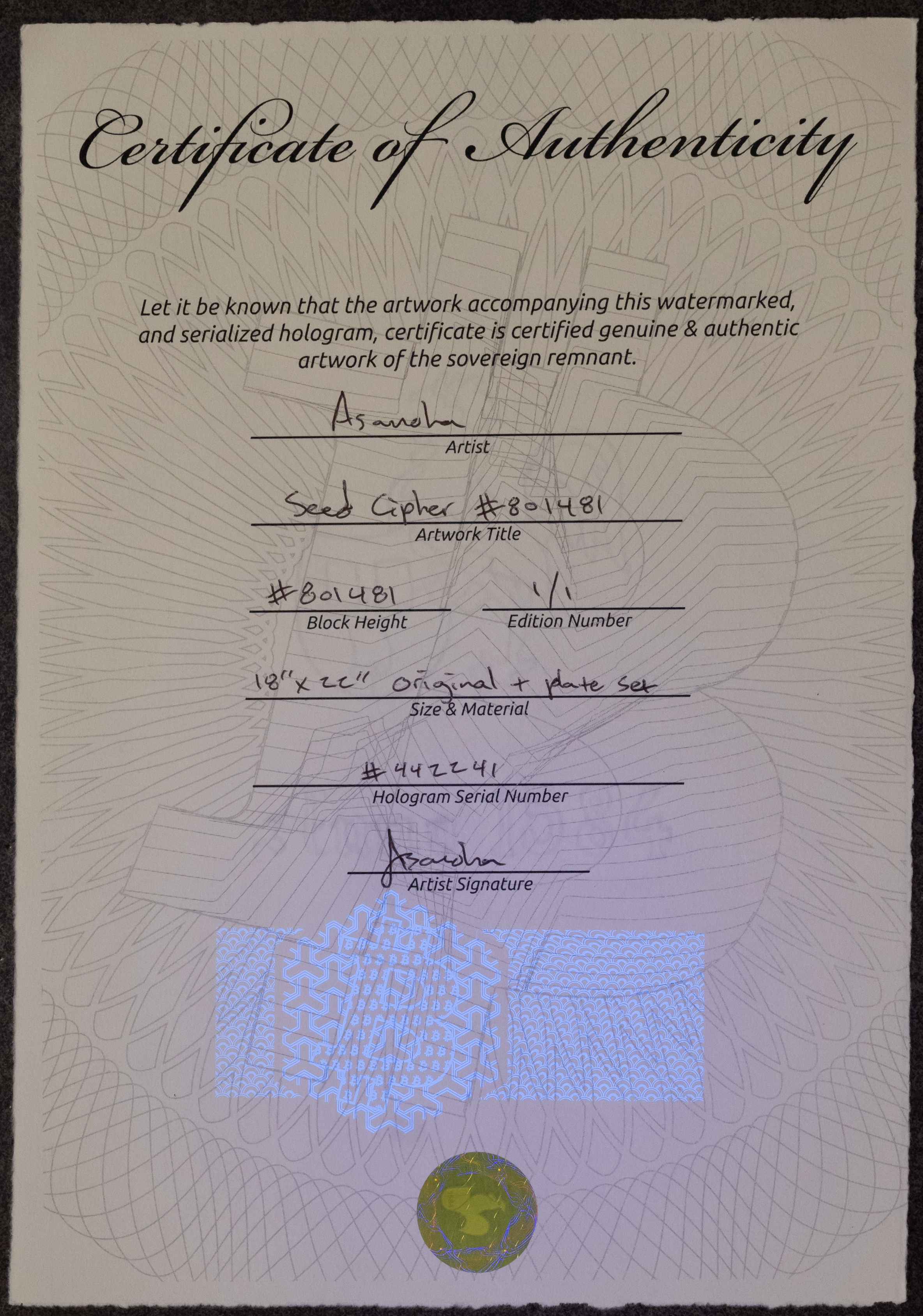 Seed Cipher #801481 | Scarce City