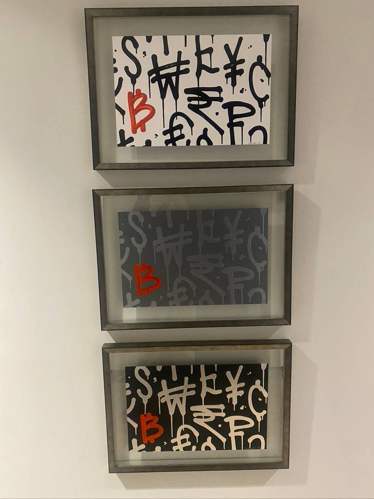 Set of 3 "Gradually then Suddenly" cryptograffiti signed prints 9 of 21