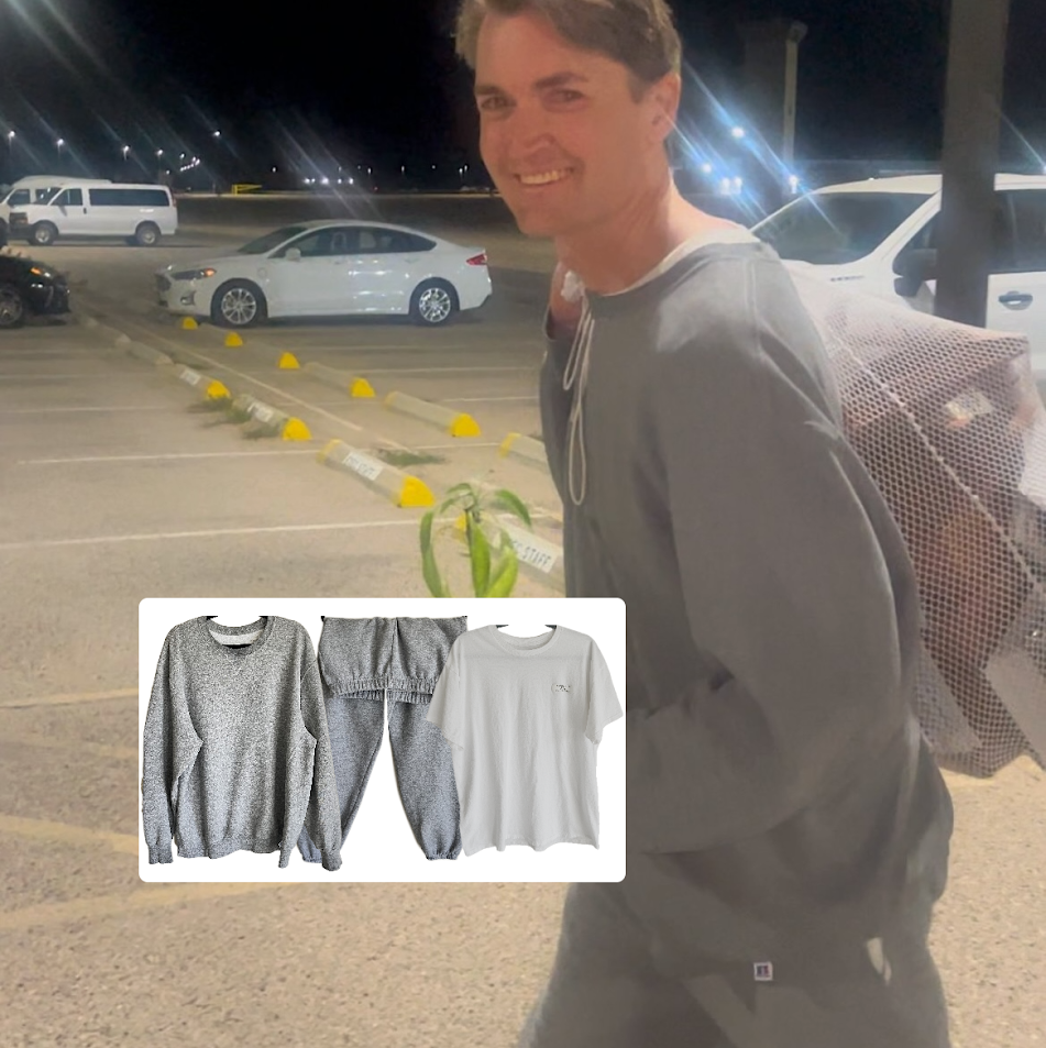 Prison Sweatsuit + T-Shirt in Laundry Bag