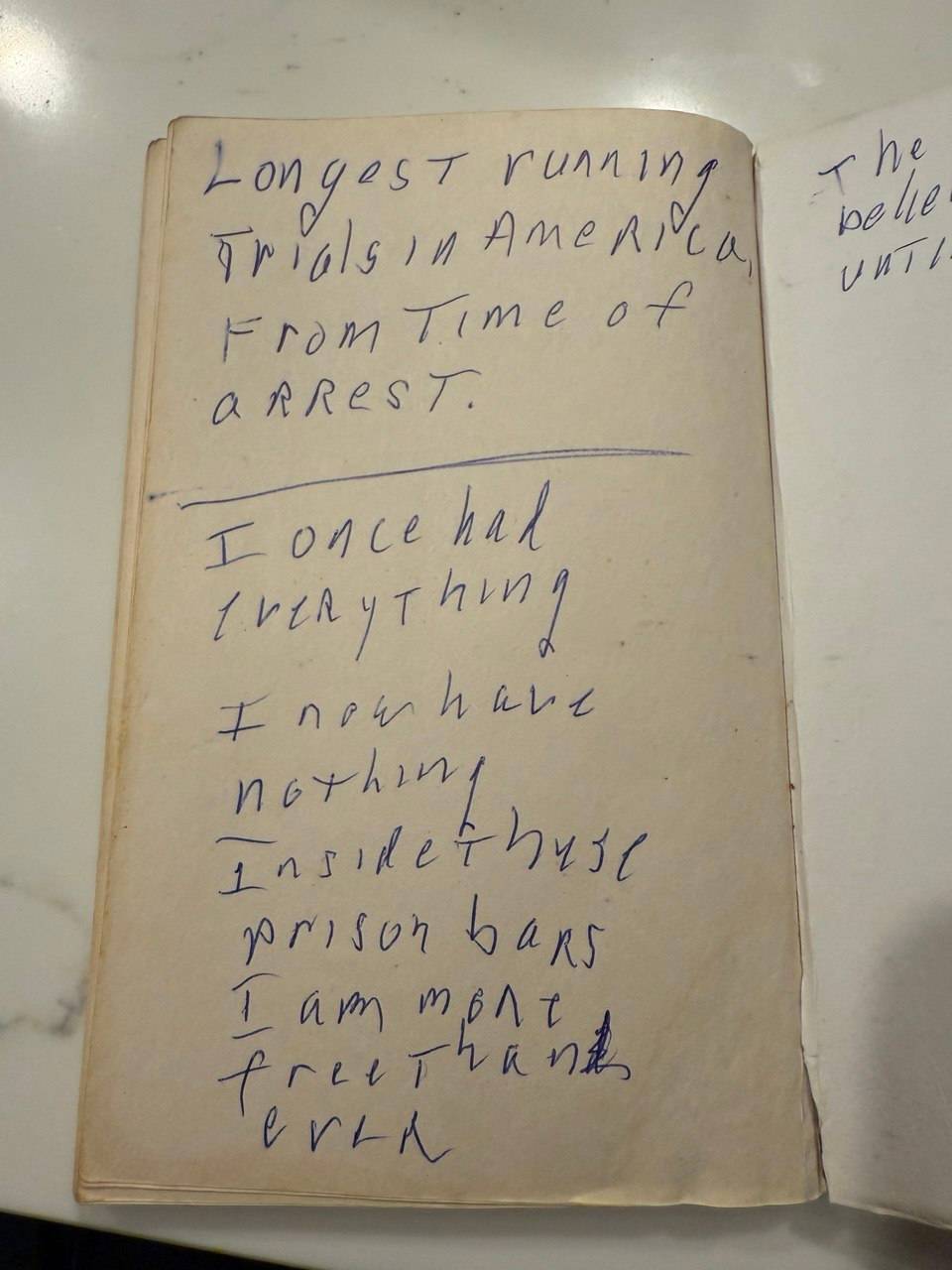 "Freedom from the Known” — Prison Book with hand written message