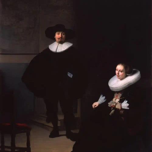 #818048 | A LADY AND GENTLEMAN IN BLACK