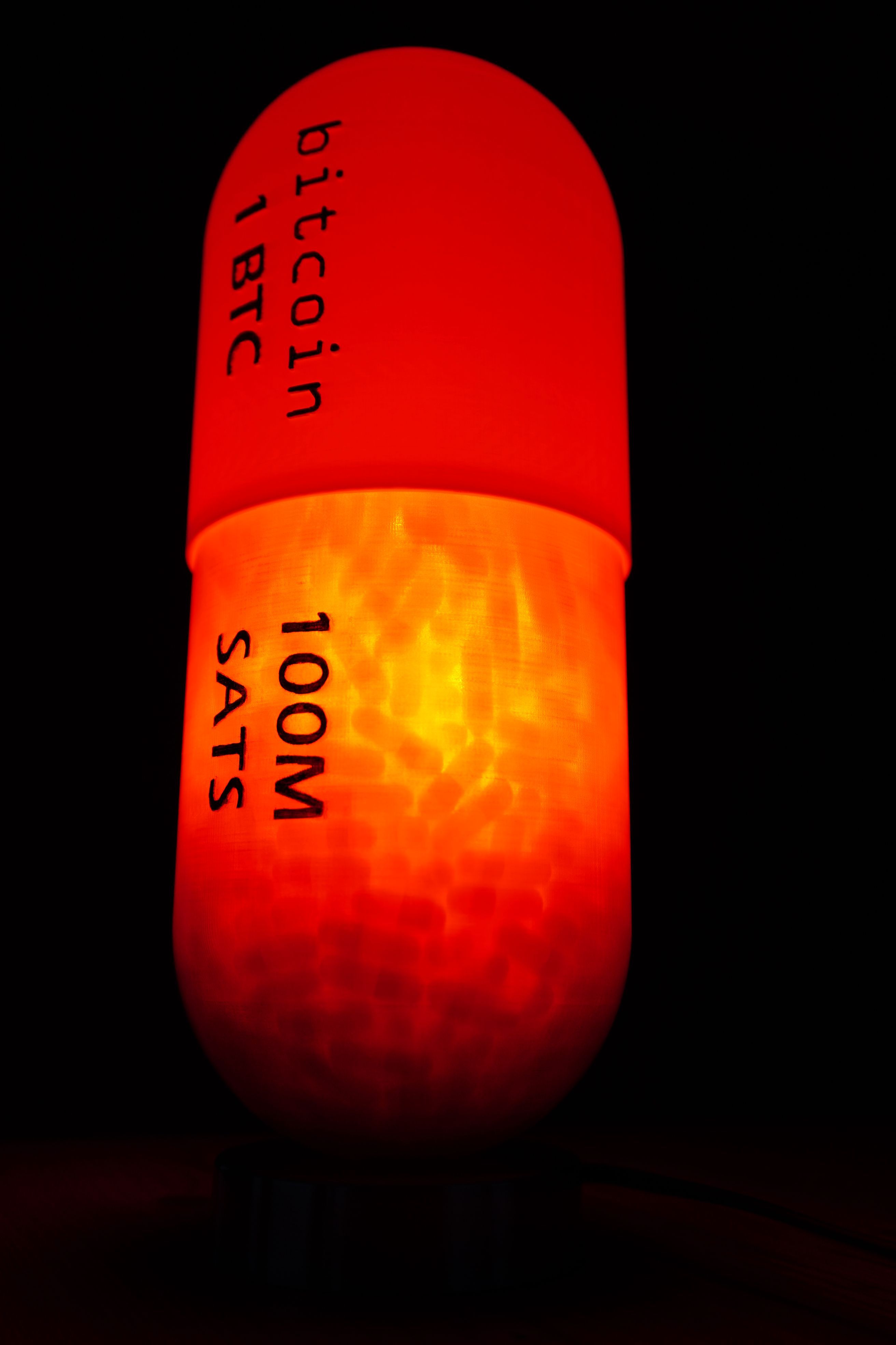 One Bitcoin Orange Pill Lamp | Scarce City