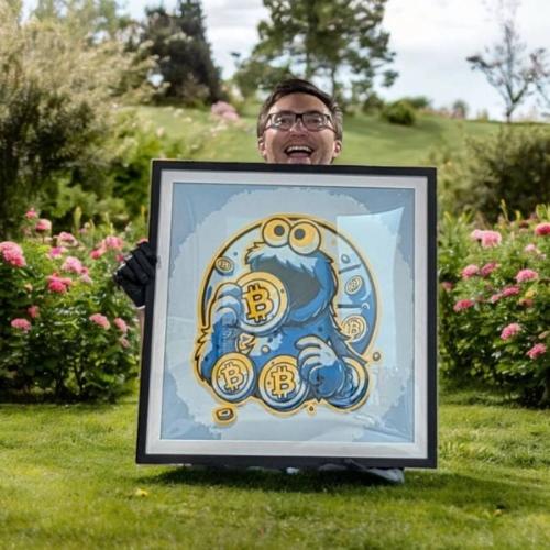 Bitcoin Cookie Monster 3D Printed Medium 21" x 21"