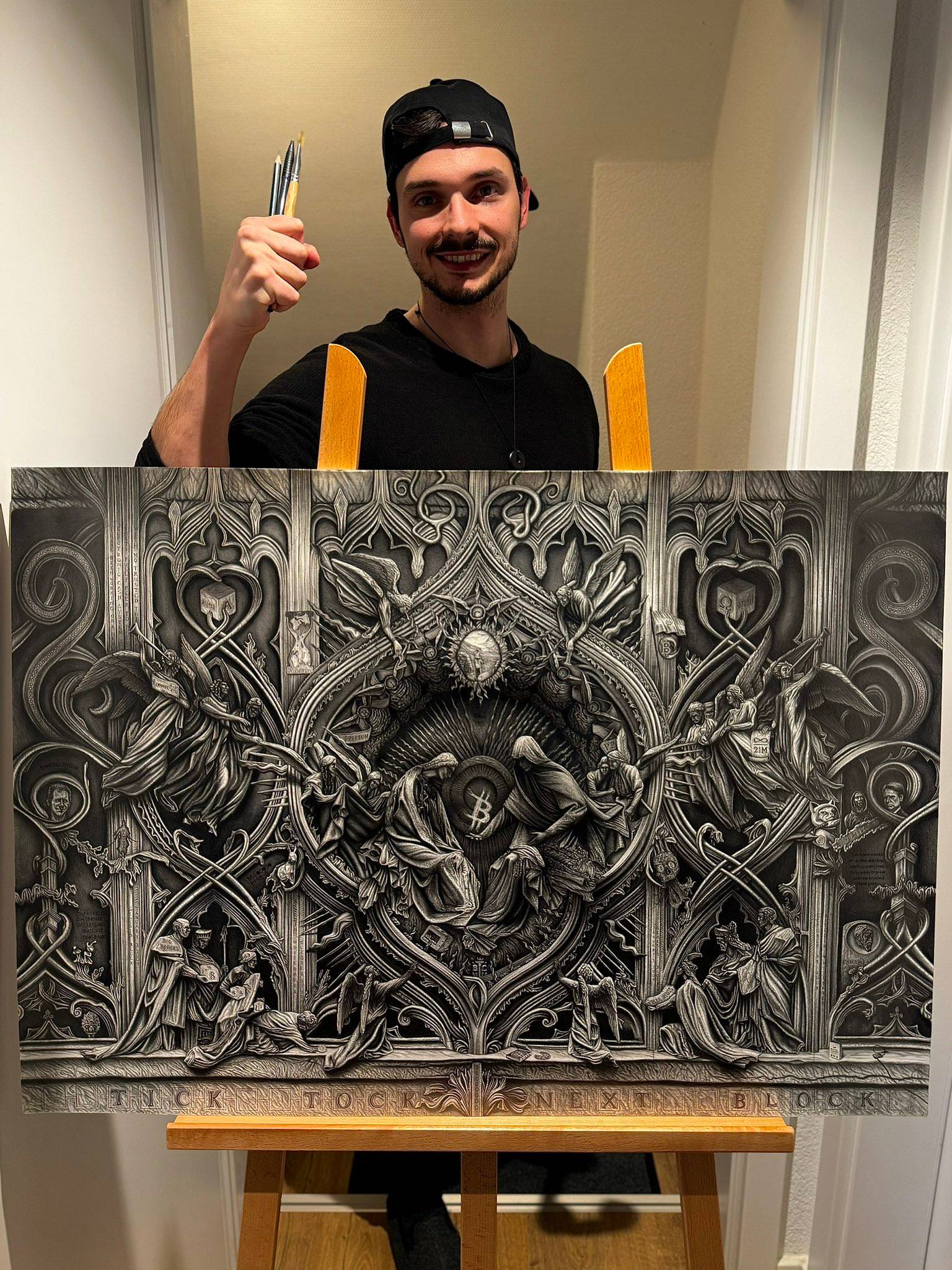 The Rise of Bitcoin' original pencil drawing | Scarce City