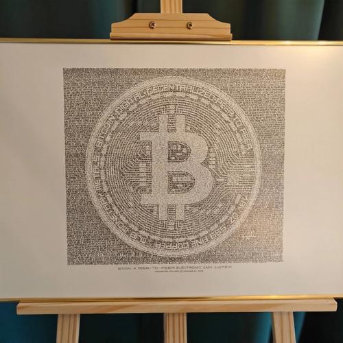 A Handwritten Bitcoin Portrait — The Whitepaper Written Into an Icon