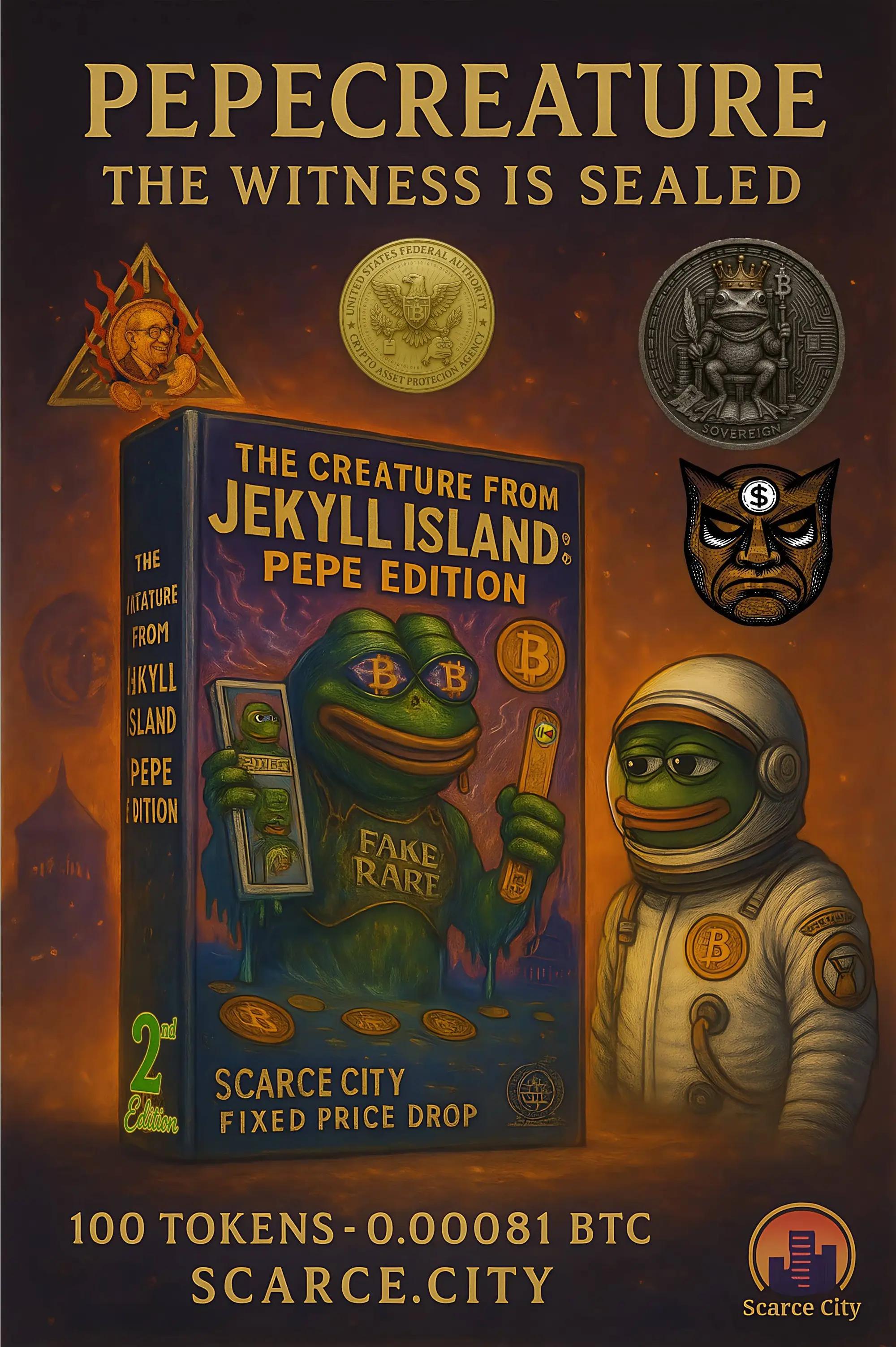 The Creature From Jekyll Island: Pepe Edition (Fake Rare Card)