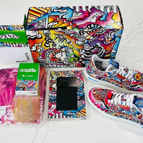 FEWO X RTFKT 2020 Limited Edition Shoes #/121 with Infinite Objects LEDGER Shirt Socks Set