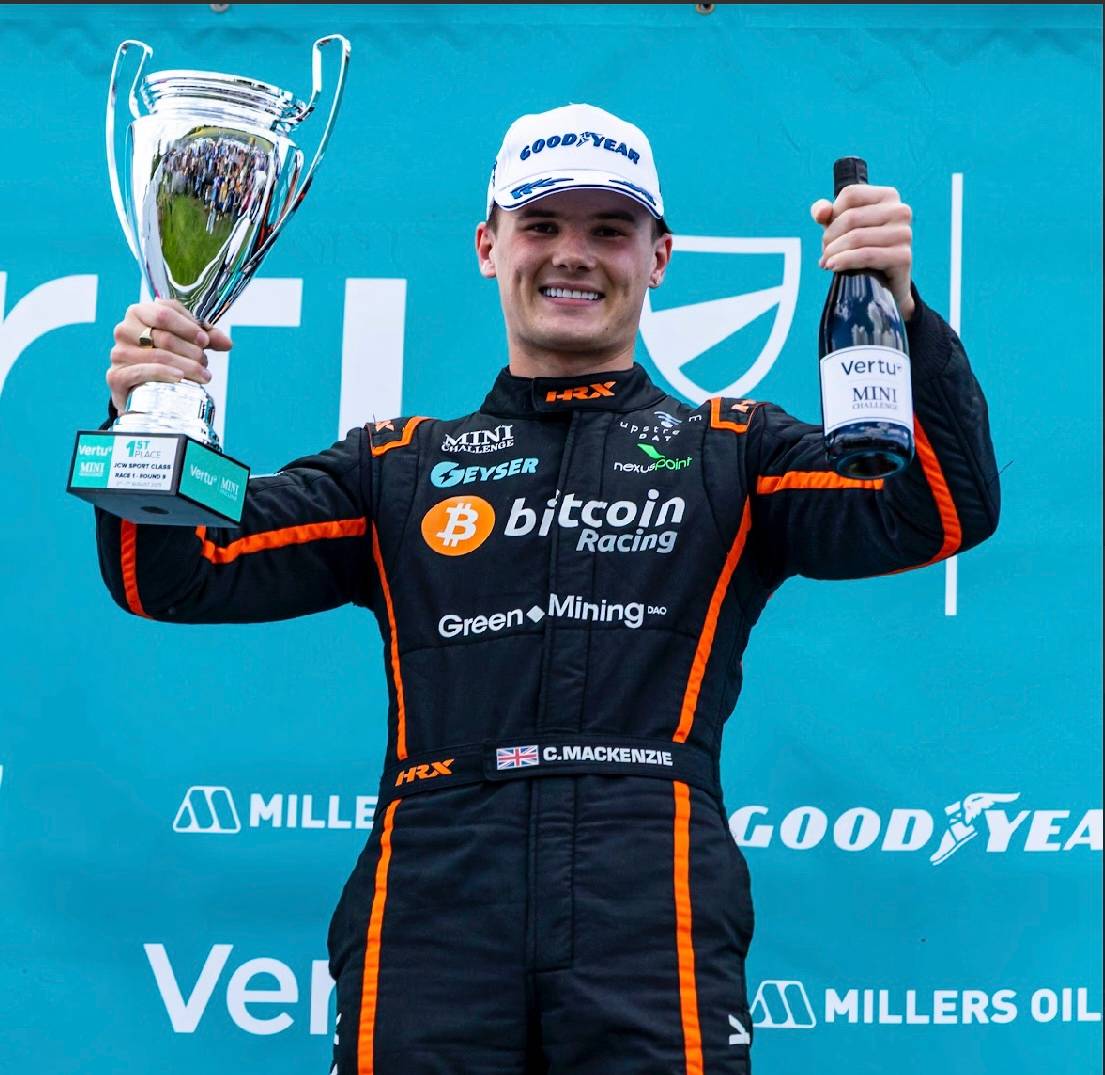 Chris’s FIRST MINI Challenge P1 trophy + Race Winner’s Cap + Signed Certificate 