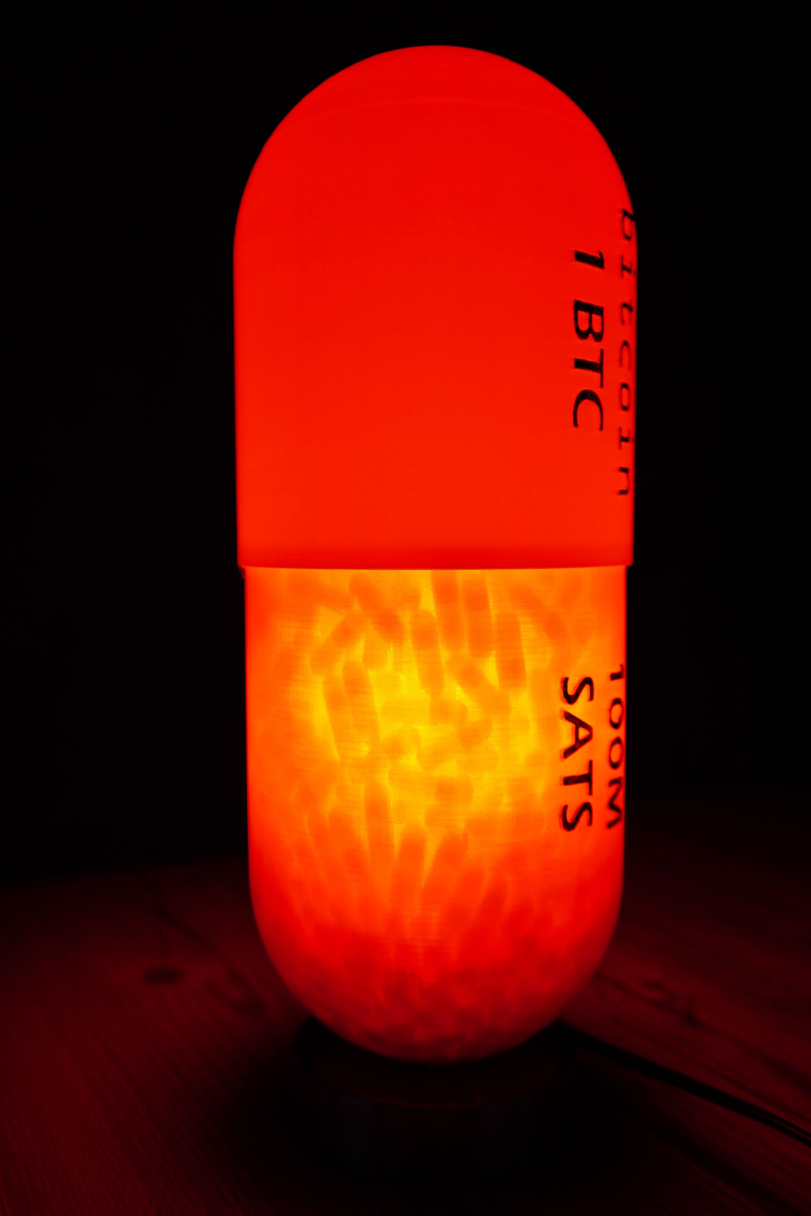 One Bitcoin Orange Pill Lamp | Scarce City