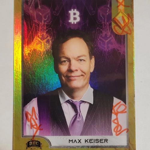 BTC Trading Card Series 1, SIGNED LEGENDARY MAX KEISER + STACY HERBERT foil card