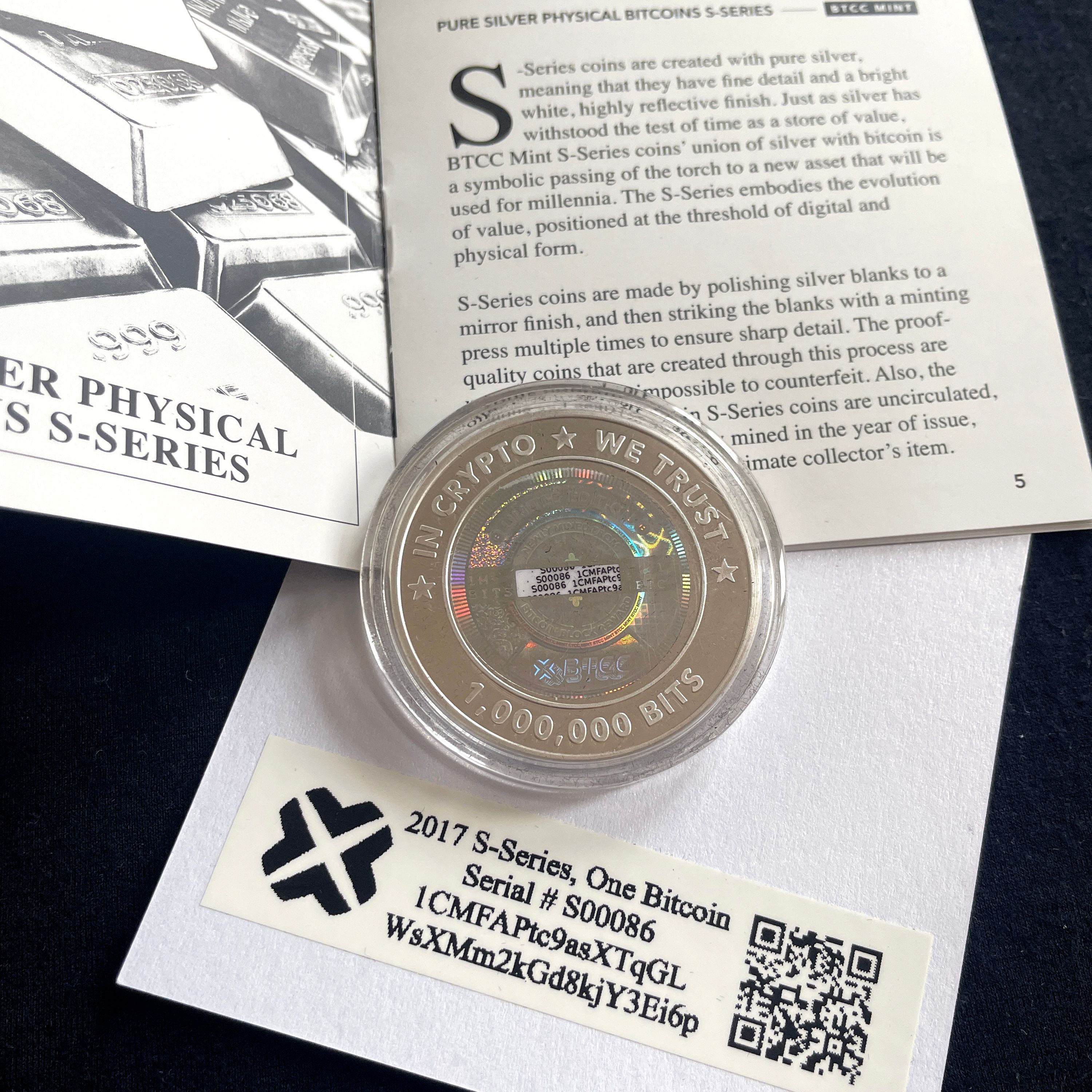 BTCC Mint - 2017 S Series Silver One Bitcoin | Scarce City