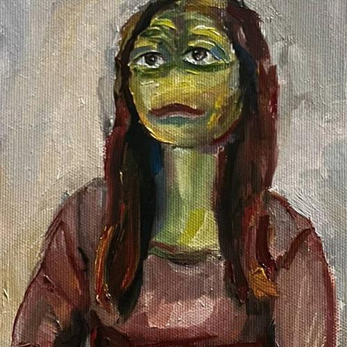 Live Hand-Painted Pepe Portrait by Pepelangelo During Fake Basel December 8/9/10th