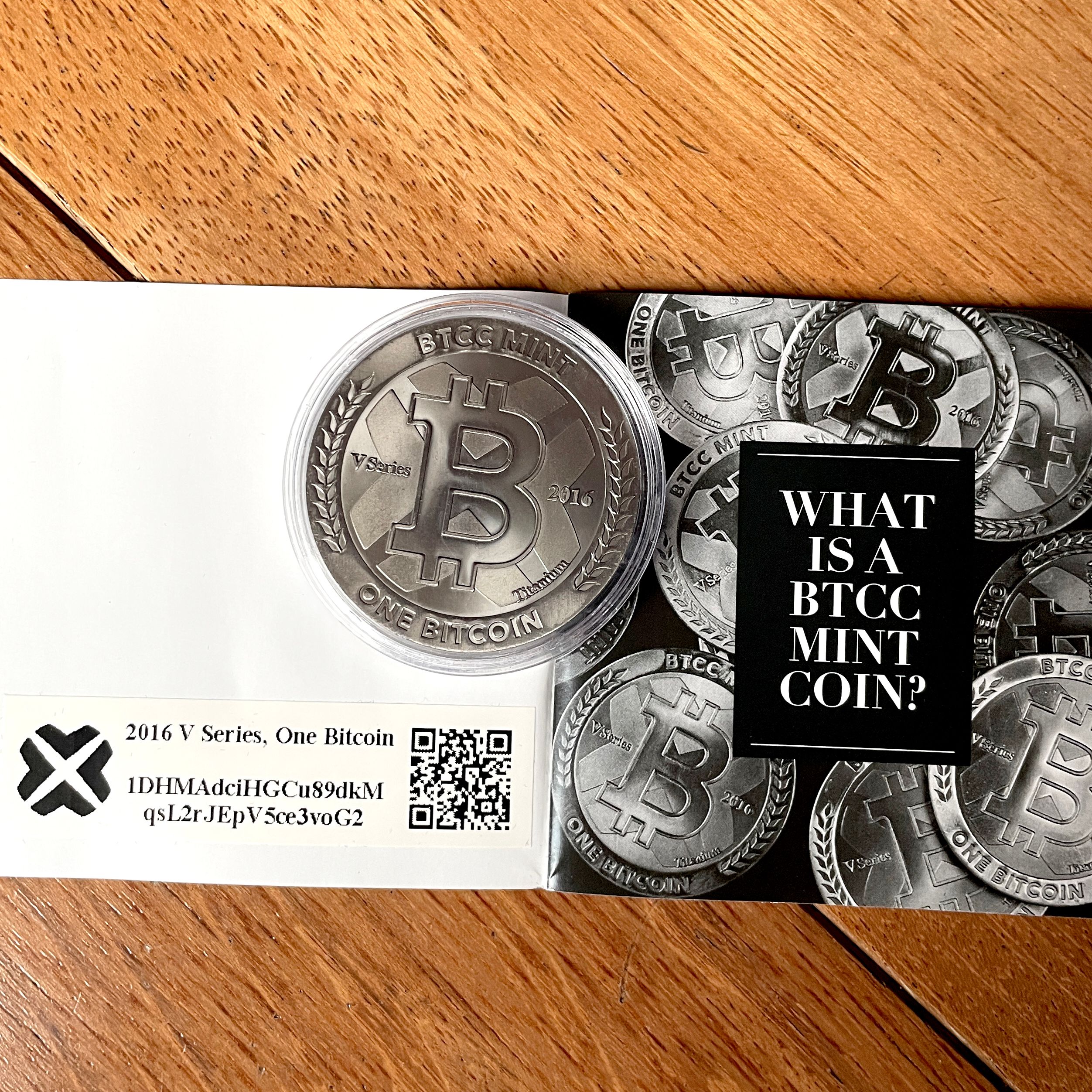 BTCC Mint - 2016 V Series Titanium One Bitcoin | Scarce City