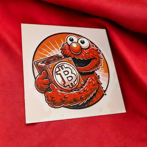 Elmo Loves Bitcoin Mining 8" x 8" 3D Printed Medium