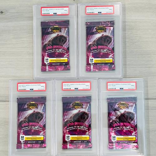 Bitcoin Trading Cards Series 2 Graded PSA 9 Lot of 5 Sealed Foil Packs