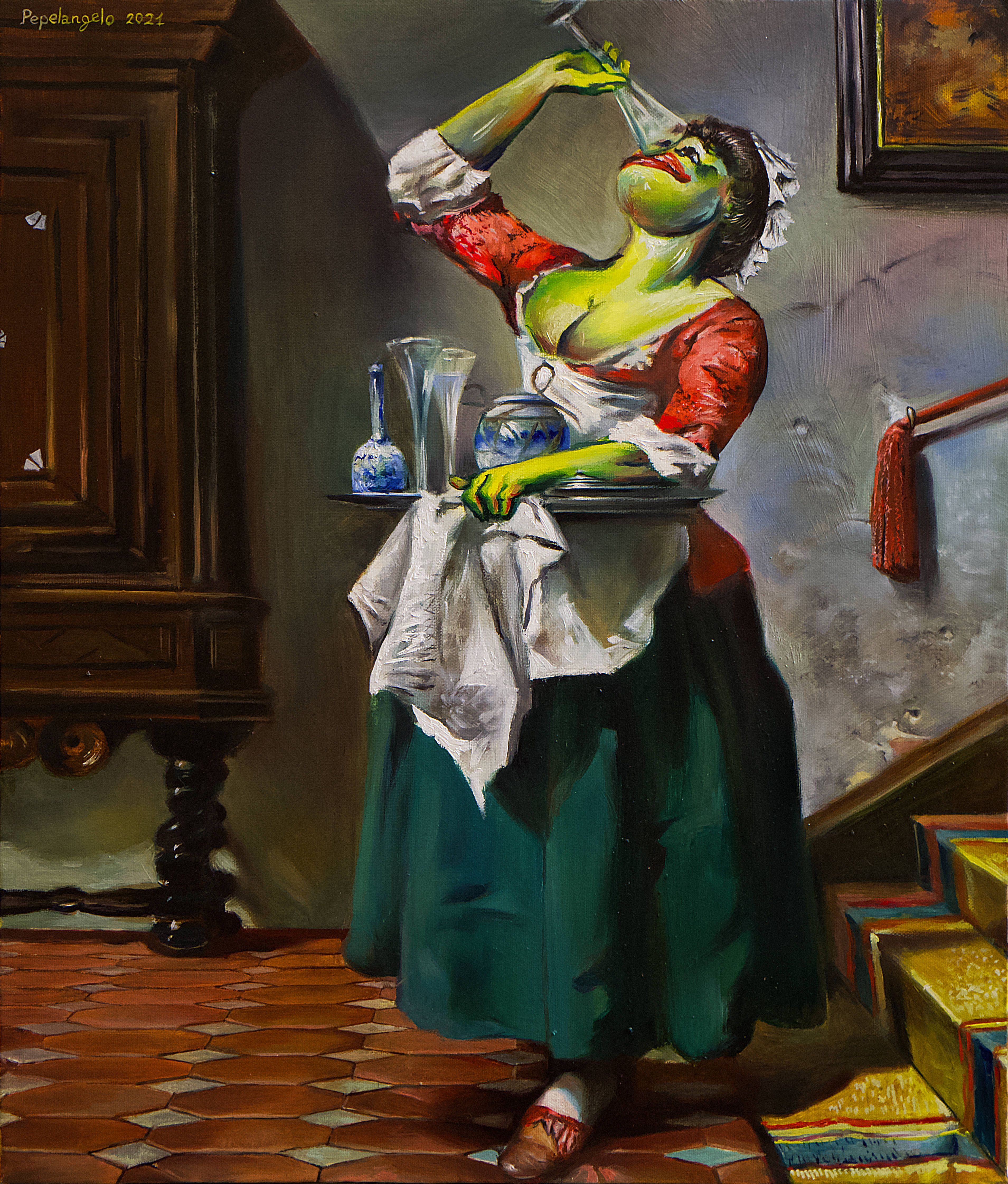 Schnapepes Lady (oil painting by Pepelangelo)