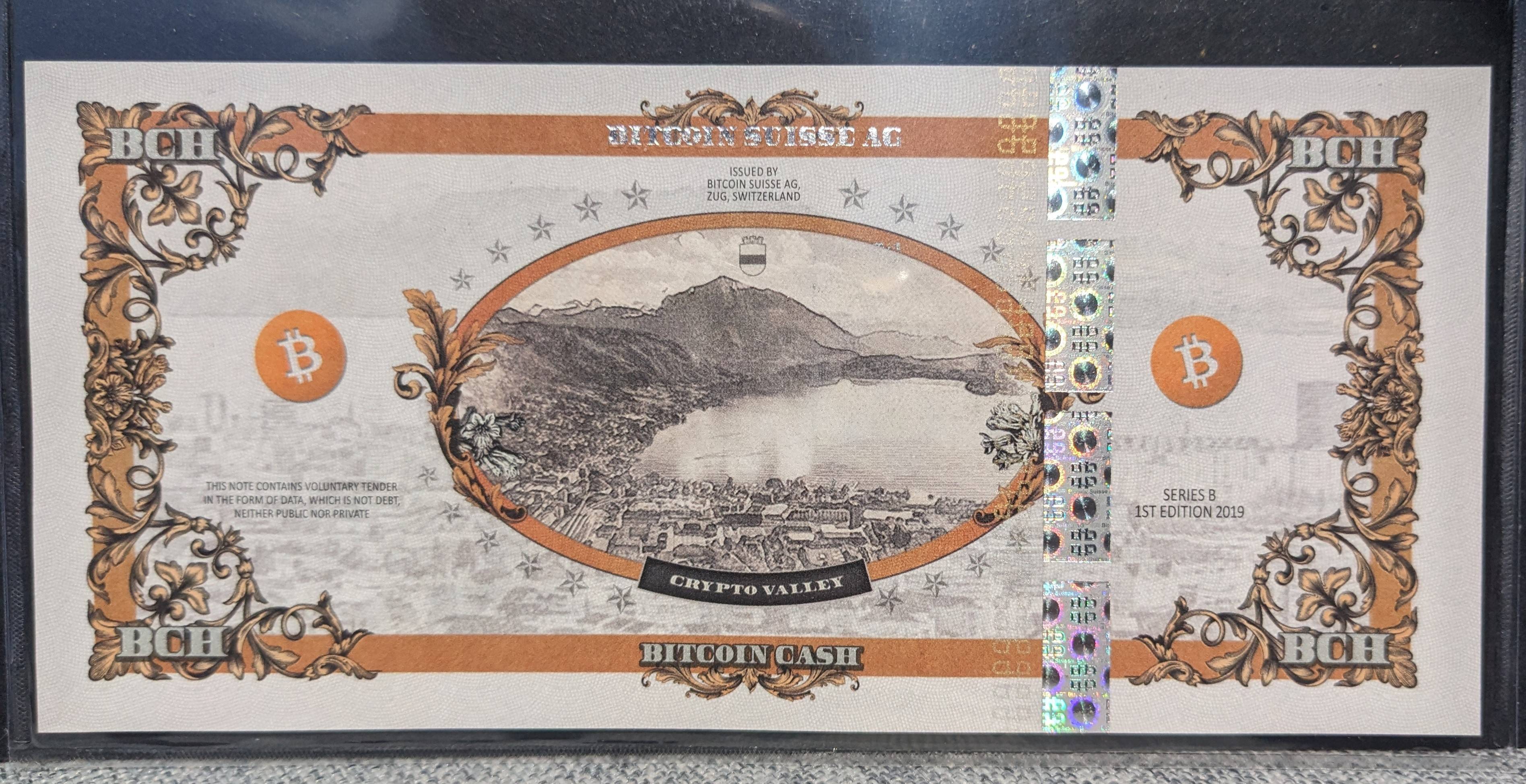 Bitcoin Suisse BCH Note 2019 | Scarce City