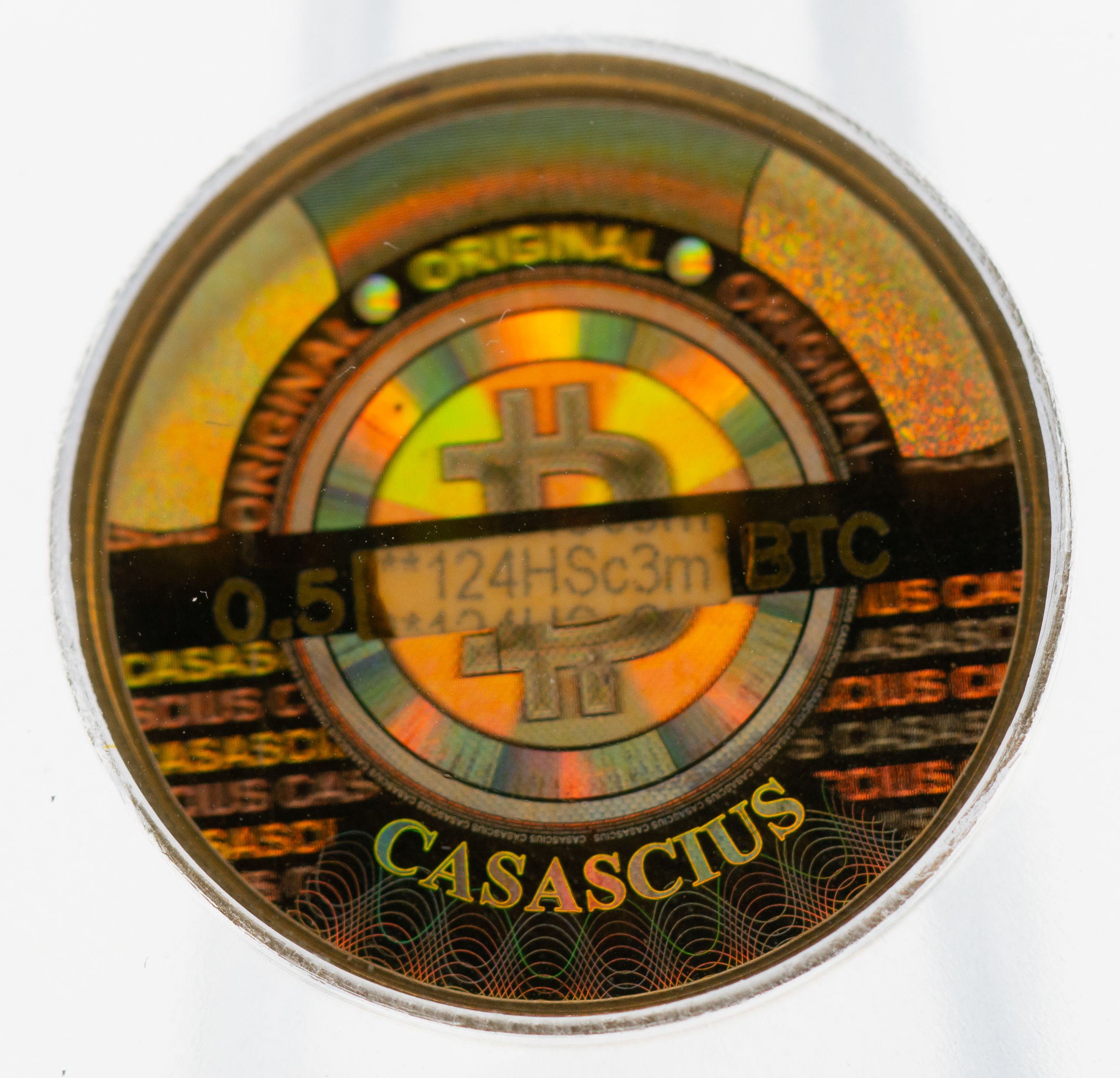 Casascius 0.5 BTC, Loaded, ICG-graded MS64 | Scarce City