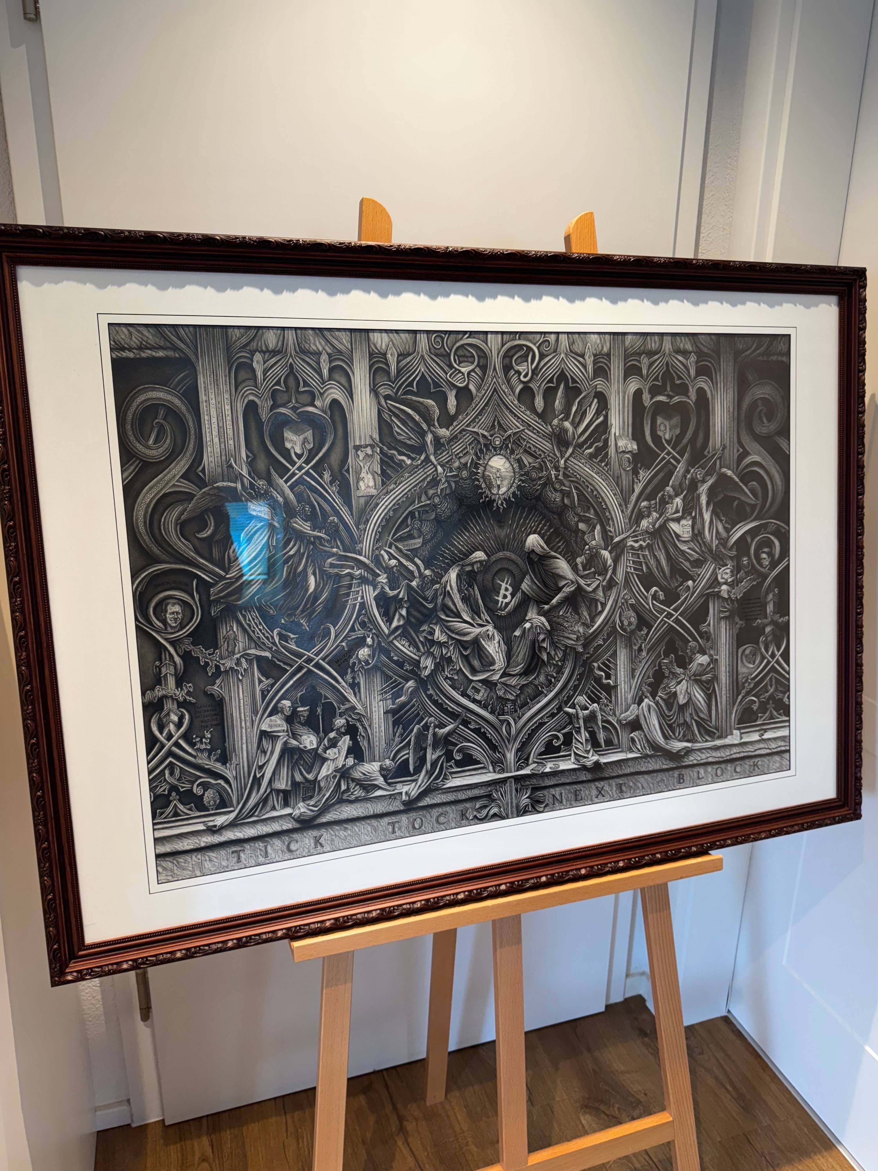 The Rise of Bitcoin' original pencil drawing | Scarce City