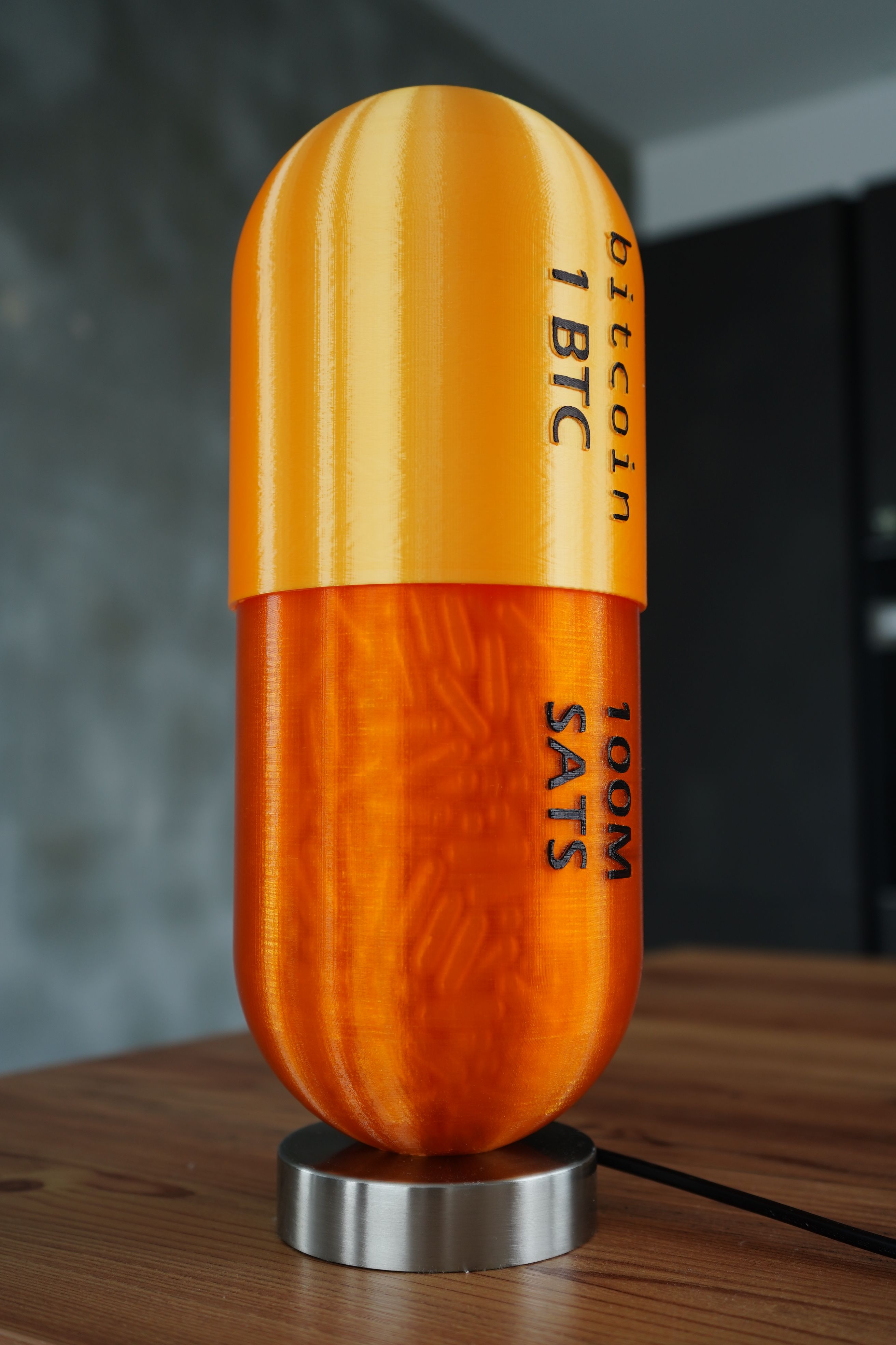 One Bitcoin Orange Pill Lamp | Scarce City