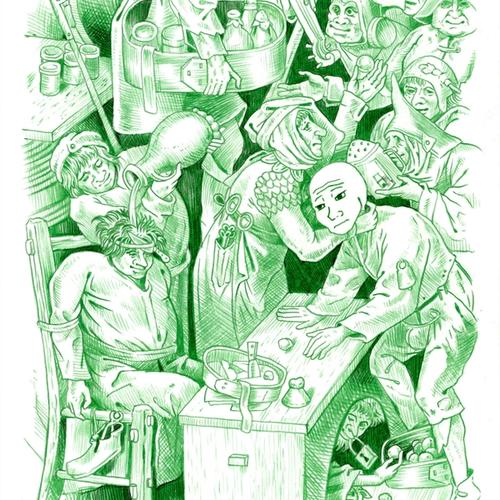 The Stone Operation (with Wojak) - Framed Drawing