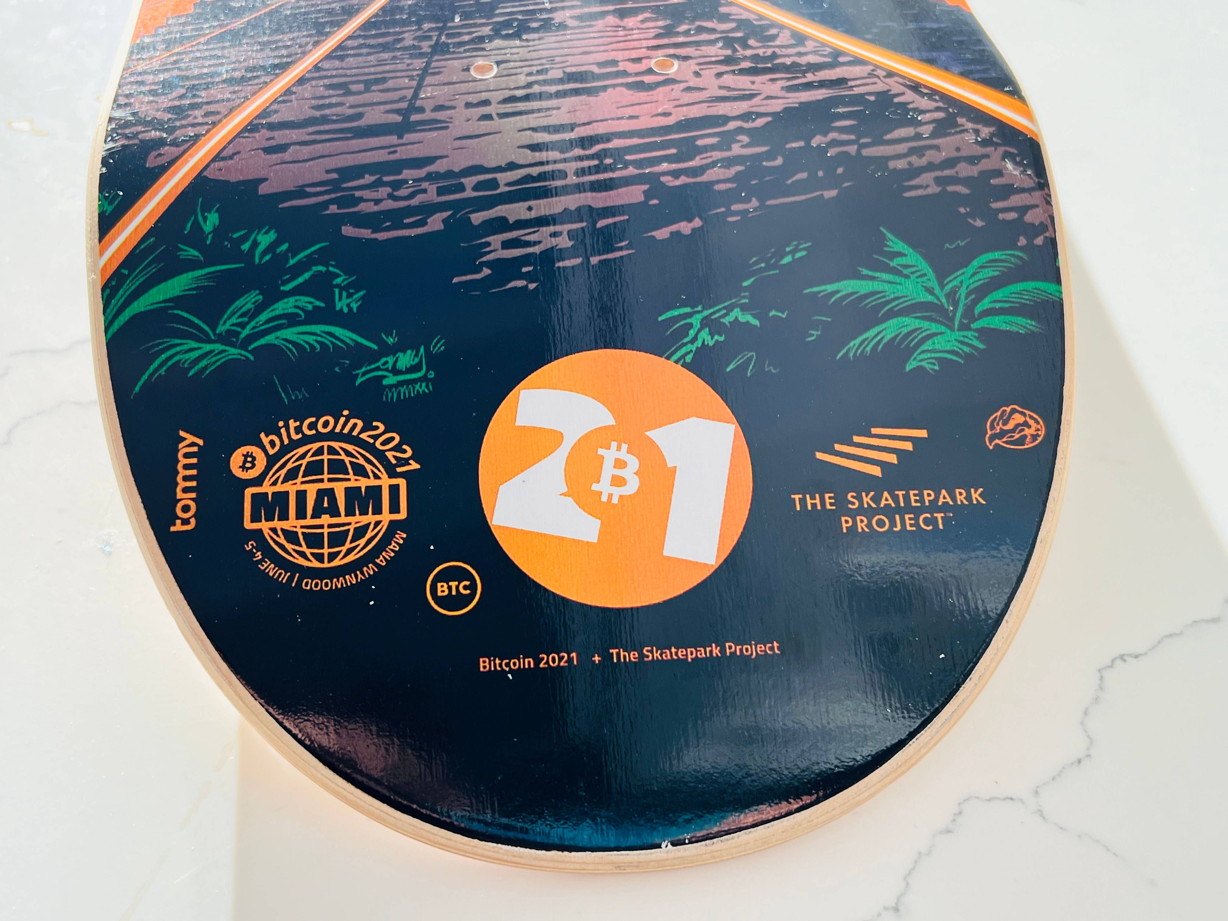 Bitcoin 2021 Tony Hawk BTC Skateboard Deck with Unredeemed NFT | Scarce City