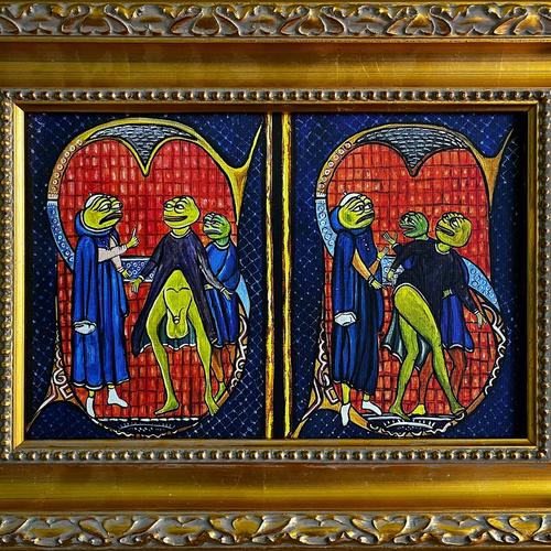 "Medieval Medicine Book" by Pepelangelo (Unique print on canvas with handpainted touches of painting)