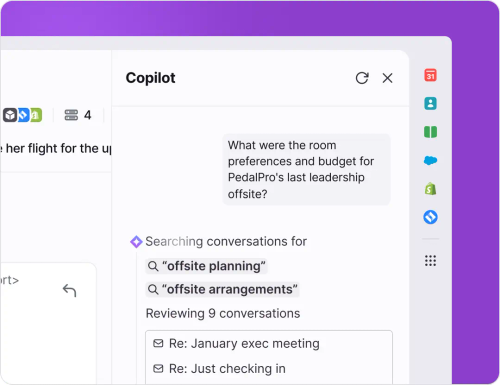 Copilot helping to resolve a conversation