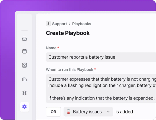 Playbook creation UI in Front