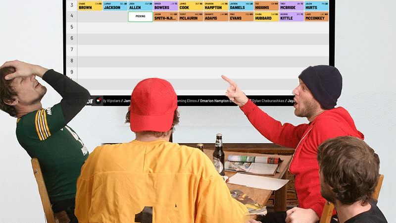 Commissioner setting up a new dynasty fantasy football league with rosters, league settings and rookie draft picks