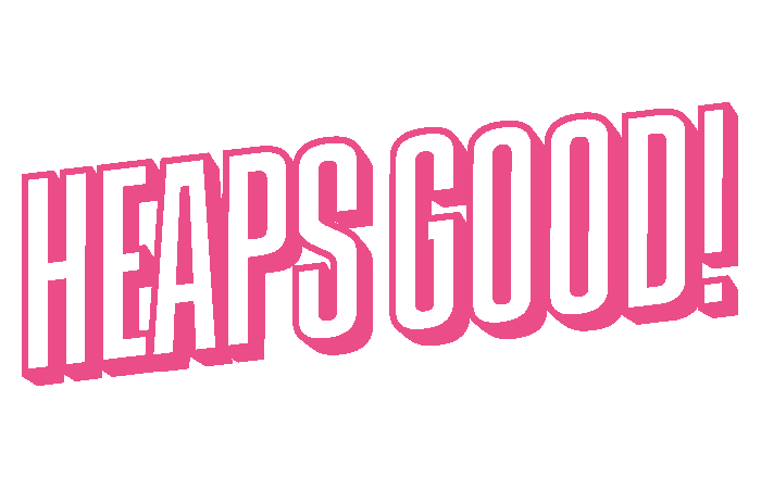 Heaps good logo pink