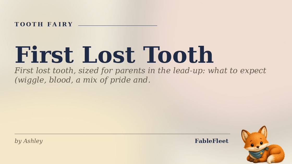 First Lost Tooth: title card with Finn the fox curled up in the corner