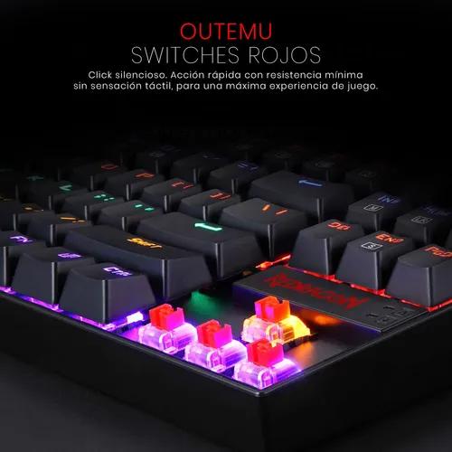 Teclado Gamer Redragon Kumara K552 RGB Idioma Español QWERTY - Outemu Red miniatura 3