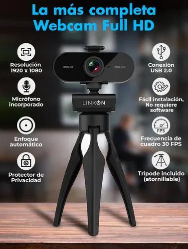 Webcam Camara Web Fullhd 1080p Usb Microfono Tripode Color Negro miniatura 3