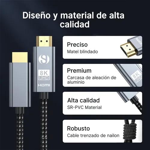 Cable Hdmi V2.1 Ultra Hd 8k 60hz 4k120hz 48gbps 3 Metros miniatura 8