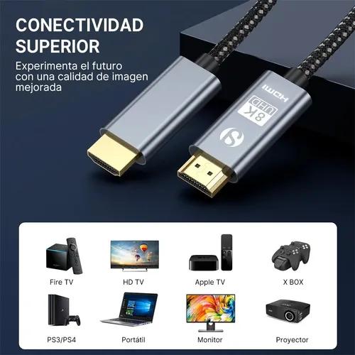 Cable Hdmi V2.1 Ultra Hd 8k 60hz 4k120hz 48gbps 3 Metros miniatura 7