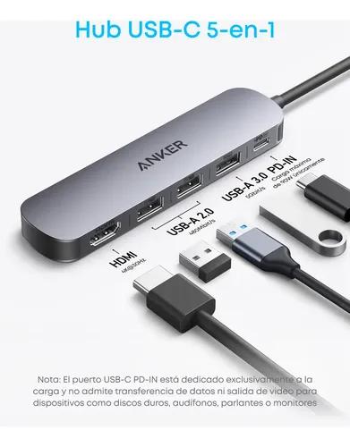 Anker Adaptador Usb C Hub 5 En 1 Hdmi 100w Para Mac Windows Color Gris miniatura 3