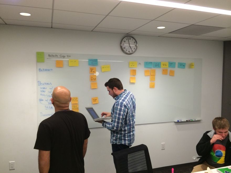 What a traditional user story mapping session can look like