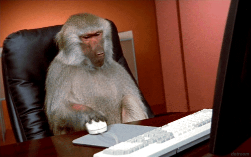 GIF of a monkey using a mouse